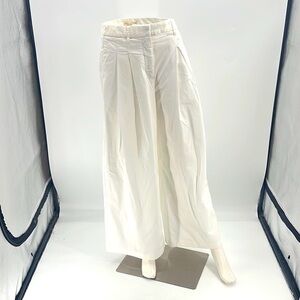 Nili Lotan White Chinos Effortless Elegance wide leg size 4